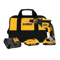 Parafusadeira a Bateria 20V Gesso e Drywall Brushless com Bolsa Carregador e 2 Baterias 2AH 1/4" 220V Dewalt DCF620D2-B2