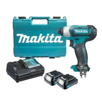 Parafusadeira de Impacto a Bateria 12V 110NM com Maleta Carregador e 2 Baterias 1,5AH 1/4" Bivolt Makita TD110DWYE