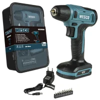 Parafusadeira Furadeira a Bateria 12V Com Maleta Carregador 1 Bateria 1,3AH e Acessorios 3/8" Bivolt Wesco WS2555K