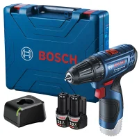 Parafusadeira Furadeira a Bateria 12V Com Maleta Carregador e 2 Baterias 2AH 3/8" Bivolt Bosch GSR 120-LI