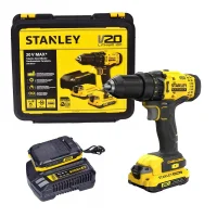 Parafusadeira Furadeira a Bateria 20V Max Com Maleta Carregador e 2 Baterias 1,5AH 1/2" Bivolt Stanley SCD700D2K-BR