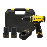 Parafusadeira Furadeira Impacto Bateria 12V Com Maleta Carregador e 2 Baterias 2AH 3/8" Bivolt Stanley SCH10D2K-BR