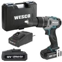 Parafusadeira Furadeira Impacto Bateria 18V Brushless com Maleta Carregador e 2 Baterias 2AH 1/2" Bivolt Wesco WS2419K2