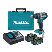 Parafusadeira Furadeira Impacto Bateria 18V Brushless com Maleta Carregador e 2 Baterias 3AH 1/2" Bivolt Makita DHP484RFE