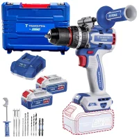 Parafusadeira Furadeira Impacto Bateria 20V Brushless Maleta Carregador e 2 Baterias 4AH 1/2" Bivolt Tramontina by Total 42301/207