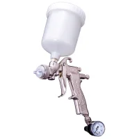 Pistola de Pintura Gravidade Hvlp Com Regulador de Pressao e Caneca Plastica 600ML 1,7MM Arprex MILENIUM