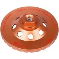 Rebolo Diamantado Tipo Prato Turbo USO Em Esmerilhadeira Rosca M14 4.1/2"X14MM Mtx 729099