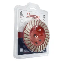 Rebolo Diamantado Tipo Prato Turbo USO Em Esmerilhadeira Rosca M14 4.1/2"X14MM Cortag 61753