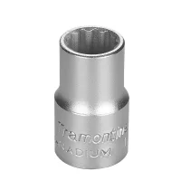 Soquete Estriado Encaixe 1/2" CRV 1/2X1/2" Tramontina Pro 44834/104