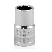 Soquete Estriado Encaixe 1/2" CRV 1/2X13MM Sata ST13604SC