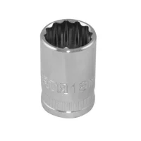 Soquete Estriado Encaixe 1/2" CRV 1/2X18MM Sata ST13609SC