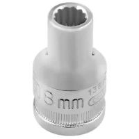 Soquete Estriado Encaixe 1/2" CRV 1/2X8MM Sata ST13619SC