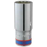 Soquete Estriado Longo Encaixe 1/2" CRV 1/2X24MM King Tony 423024M