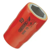 Soquete Sextavado Isolado 1000V VDE Encaixe 1/2" EN60900 IEC60900 NR10 CRV 1/2X14MM Gedore VDE19