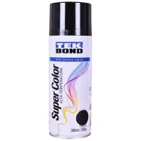 Tinta Spray Preto Brilhante Alta Temperatura 350ML Tekbond SUPER COLOR