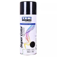 Tinta Spray Preto Brilhante Uso Geral 350ML Tekbond SUPER COLOR