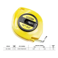 Trena de Aco Caixa Plastica Graduacao Em MM/POL 15MX3/8" Stanley 34-104S