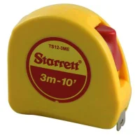 Trena de Aco Caixa Plastica Graduacao Em MM/POL com Trava e Presilha 3MX1/2" Starrett STS12-3ME