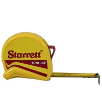 Trena de Aco Caixa Plastica Graduacao Em MM/POL com Trava e Presilha 10MX1" Starrett KTS1-10ME-S