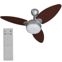 Ventilador de Teto Tabaco/Cinza Com Controle Remoto e PAS Dupla Face 1045MM Bivolt 30W Ventisol ELLUZ INVERTER