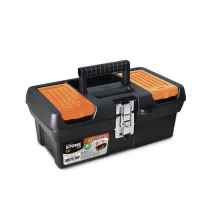 Caixa Plastica Bau para Ferramentas Com Bandeja Fecho Metalico 13"-33CM Arqplast STONE PRO ACO