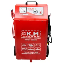 Carregador de Bateria Rapido e Lento com Auxiliar de Partida 50A 2-12/24V Bivolt Km KME 2B/50A