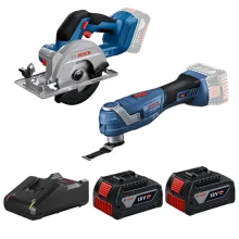 Combo Pague Menos Bosch 18V - Multicortadora Oscilante+Serra Circular 140mm + 2 Baterias 18V 4ah e Carregador Bivolt BOSCH