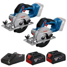 Combo Pague Menos Bosch 18V - Serra Circular 140mm + Serra Circular 140mm + 2 Baterias 18V 4ah e Carregador Bivolt BOSCH