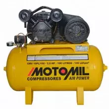 Compressor de Ar Media Pressao 2HP 100 Litros 140 Libras 10PCM Bivolt Motomil CMV-10PL/100