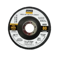 Disco de Lixa Flap Disc Curvo Zirconado G80-4.1/2X7/8" Graff 7090003