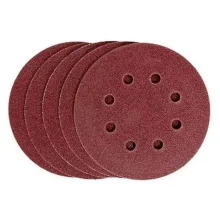 Disco de Lixa Velcro Ferro/Madeira 5pcs Com Furo GRAO 100-5" Mtx 738059