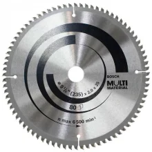 Disco de Serra Circular Widia Multimaterial para Aluminio Madeira e Plastico 9.1/4X25X80D Bosch 2608642197