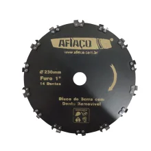 Disco de Serra para Rocadeira Dente Removivel 230X25MMX14D Afiaco DIS0006