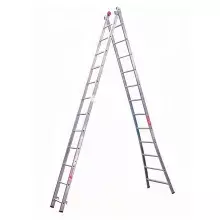 Escada de Aluminio de Abrir/Extensivel 2X11 Degraus Desmontavel 3 Em 1 Capacidade 120KG 3,6-6M Alulev ED111