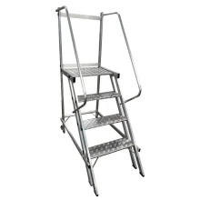 Escada Plataforma Trepadeira Em Aluminio com 3 Degraus+patamar e Corrimaos 1M Escaleve PLAT 1000