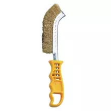 Escova de Aco Carbono Manual Cabo Plastico Amarelo Thompson 1882