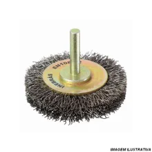Escova de Aco Carbono Circular com Haste FIO 0,20MM 50X16MM Inebras 06696