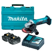 Esmerilhadeira Angular a Bateria 18V Com Maleta Carregador 2 Baterias 3AH 4.1/2" Bivolt Makita DGA452RFE