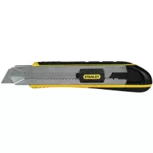 Estilete Retratil Largo Com 4 Laminas Trava Deslizante Extra Pesado 25MM Stanley 10-486