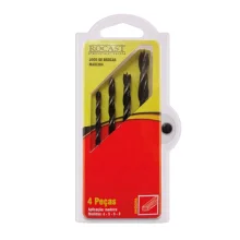 Jogo Broca 3 Pontas para Madeira 4pcs 4A8MM Rocast 530073