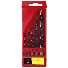 Jogo Broca 3 Pontas para Madeira 5pcs 4A10MM Htom 37258