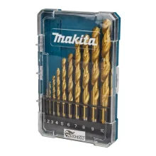 Jogo Broca Haste Paralela 10 Pecas DIN 338 TIN 1A10MM Makita D-72849