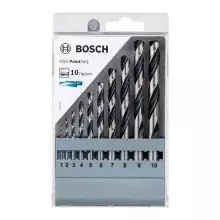 Jogo Broca Haste Paralela 10 Pecas Point TEQ DIN 338 HSS 1A10MM Bosch 2608577348