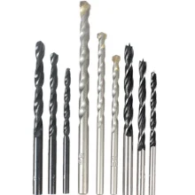 Jogo Brocas para Metal Madeira Concreto 9pcs 4A8MM Black Decker BD0110CS