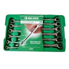 Jogo Chave Combinada com Catraca 12pcs Invertida CRV 8A19MM Belzer 85888BJ
