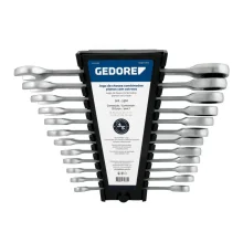 Jogo Chave Combinada com Catraca 12pcs Plana CRV 8A19MM Gedore 9R-12M
