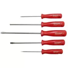 Jogo Chave de Fenda e Phillips 5pcs 3 Fendas e 2 Phillips CRV 3/16X4A5/16X8 Gedore Red R38001005