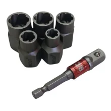 Jogo Extrator de Parafuso e Porcas 6pcs DE Impacto 1/4-1/2" Rocast 960006