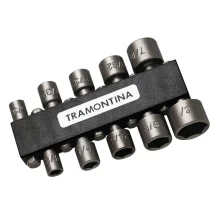 Jogo Ponta Canhao Porca 10pcs Encaixe 1/4" 5/32A1/2" Tramontina 43615/110