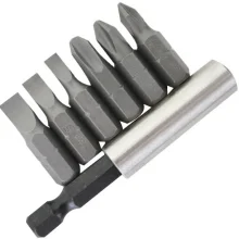 Jogo Pontas para Parafusar 7 Pecas Fenda Phillips e Adaptador 1/4" Robust 202